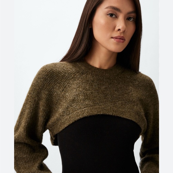 H&M | olive/dark khaki shrug sweater - Picture 3 of 10